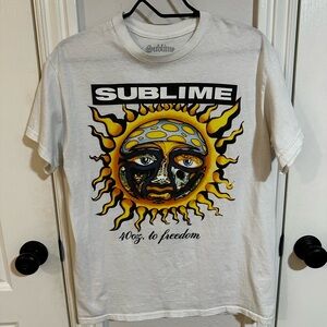 Sublime Sun Face Graphic Tee “40oz to Freedom” White Shirt Size M